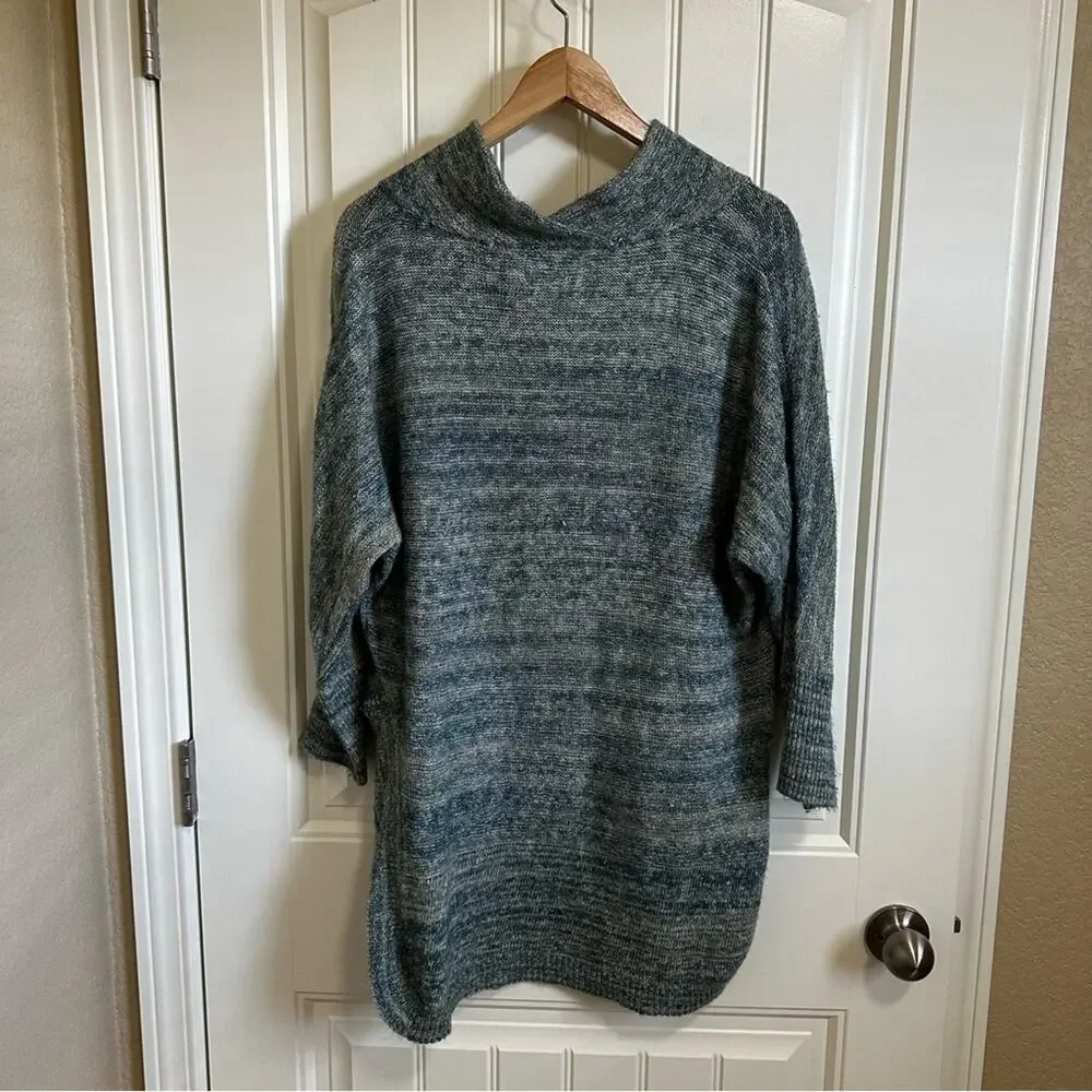 Field Flower‎ Cowl Neck Sweater Women XS Blue Excellent Marl Knit Tunic